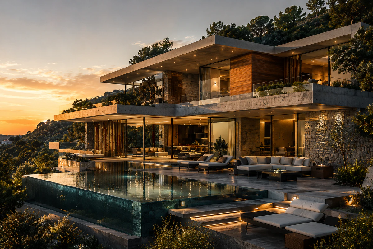 Modern luxury villa architecture concept